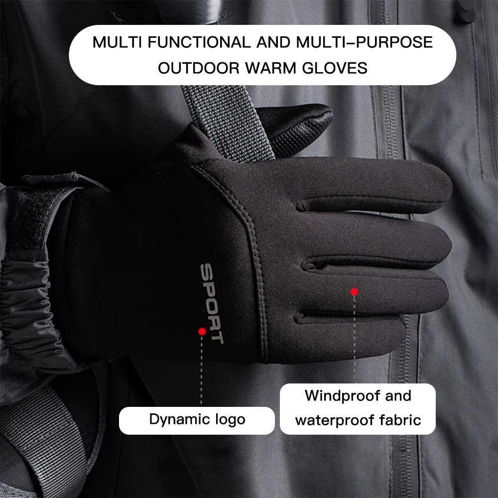 Sporthandskar 2023 Autumn Winter Warm Cycling Gloves Thermal Outdoor Sport Running Bicycle Ski Gloves For Camping vandring Motorcykelhandskar Menl23118