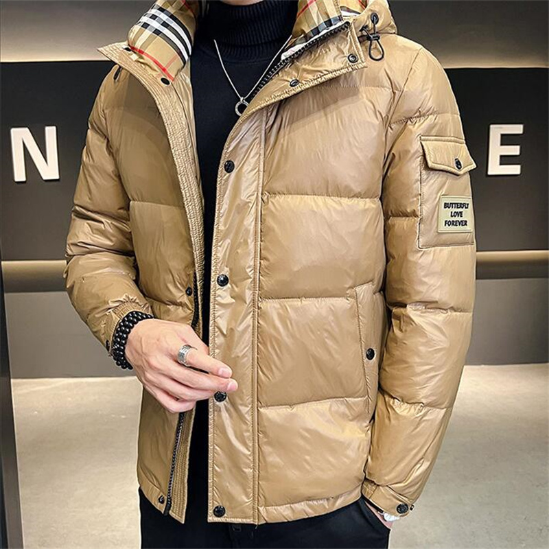 2023 Men's Winter Outdoor Windproof Down Jacket Fashion Men's Casual Hooded Jacket Designer Märke Badge broderad bomullsjacka Luxury Brand dragkedja Down Jacket