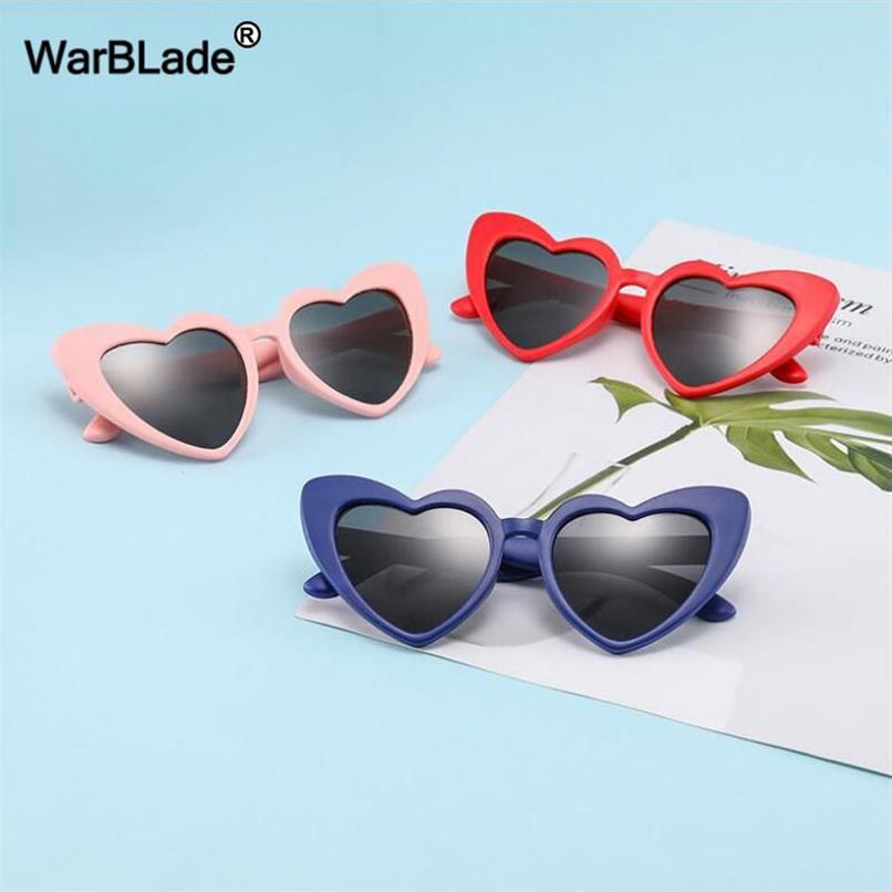 WarBLade Bambini Bambini Occhiali da sole polarizzati Moda a forma di cuore Ragazzi Ragazze Occhiali da sole UV400 Telaio di sicurezza flessibile bambini Eyewear288w