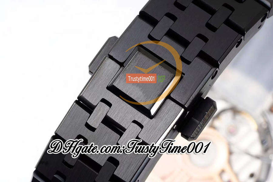 BFF 34mm 77350 A5800 Automatisk damer Titta på 50 -årsjubileum PVD Black Steel Textured Dial Stick Markers Steel Armband Super Edition Womens Watches TrustyTime001