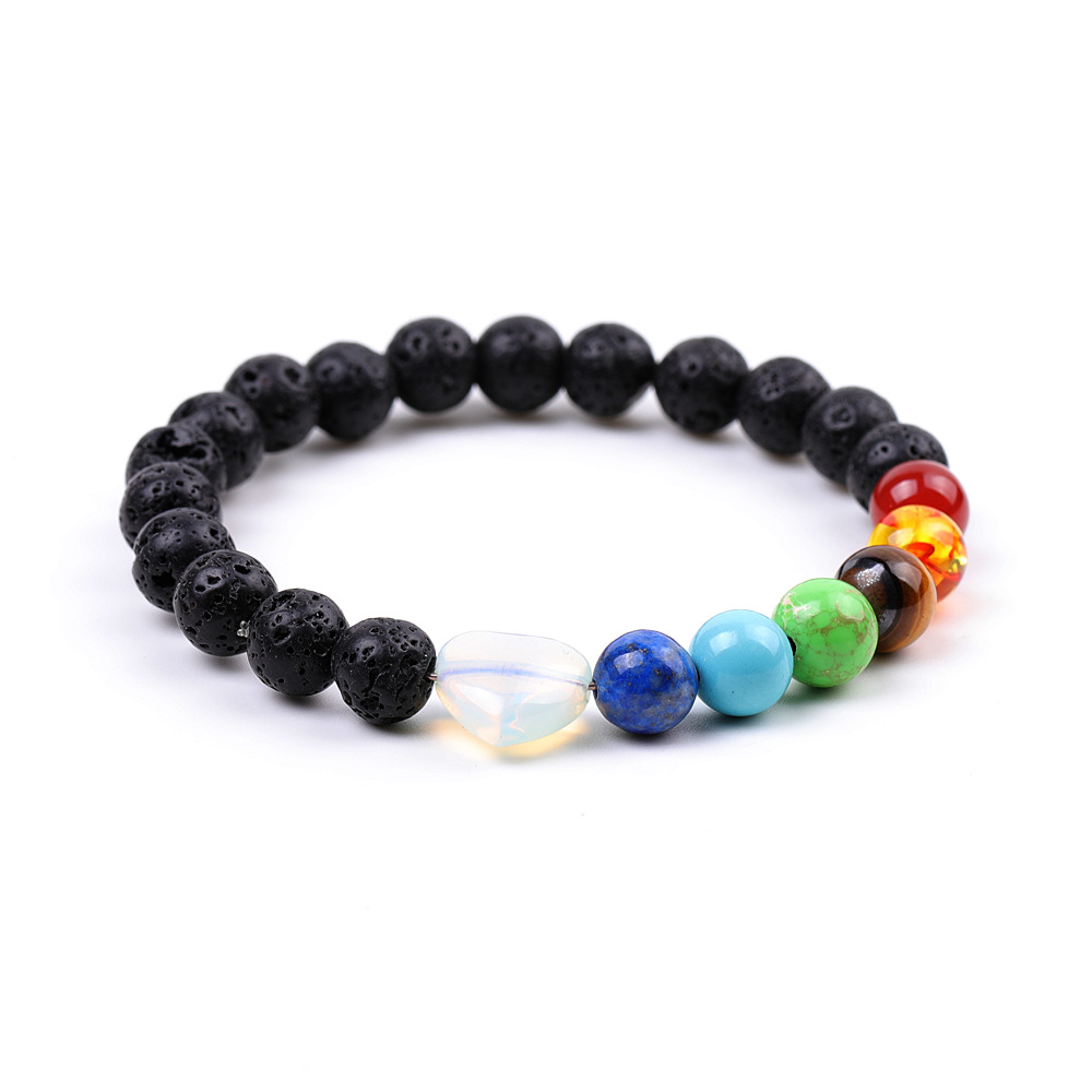 7 Chakra Reiki pierre de guérison coeur Bracelet Yoga équilibre énergie pierres de lave naturelles perles bijoux