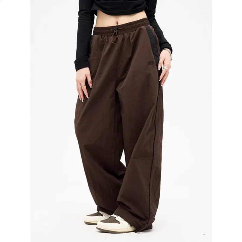 Pantalones para mujer Capris Primavera para mujer Vintage Sólido Suelto Pantalones dibujados Casual Jogger Bolsillo Pierna ancha Pantalones deportivos Cintura media Y2k Ropa para mujer 231214