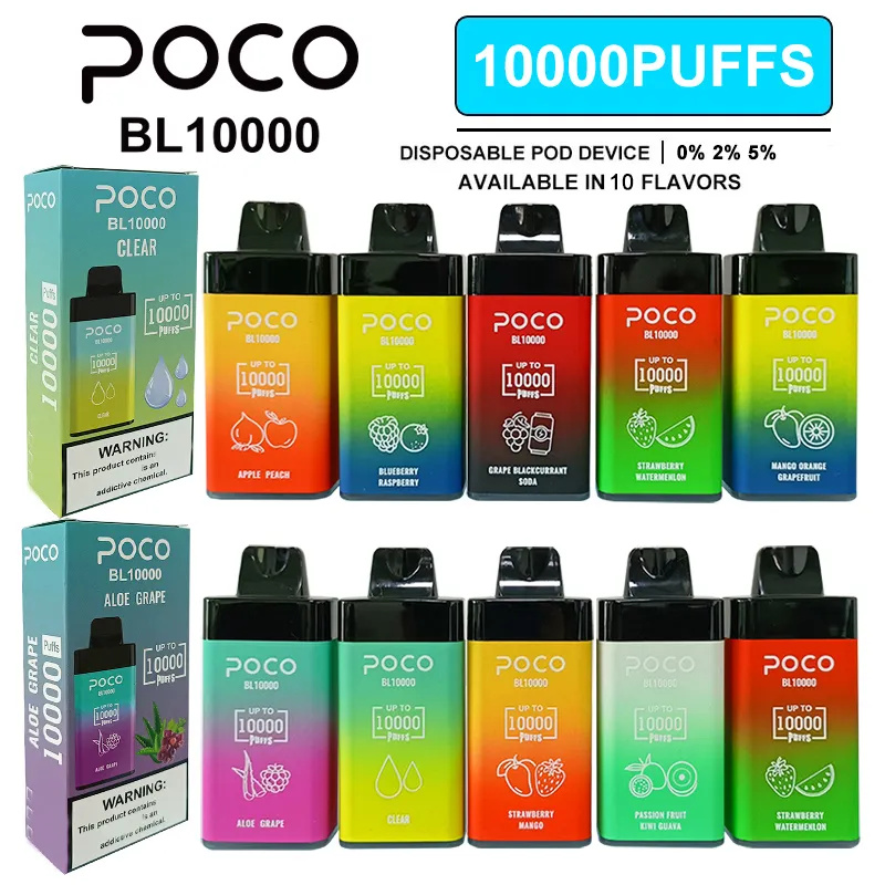 VAPES POCO BL10000パフ使い捨て蒸気味の味のブルーベリーパフヒュームRecargable E Cigarrillo Vape 15ml Juice Pocovape Puffs 10k Vaper