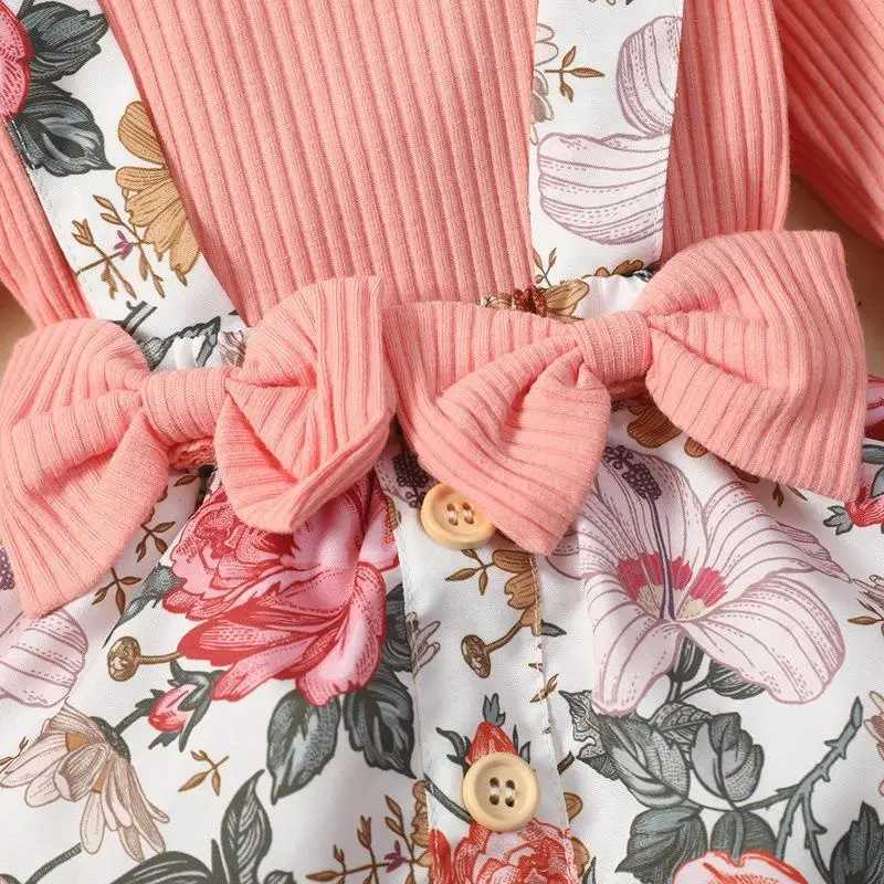 Clothing Sets Winter Newborn Baby Girls Clothes Set Long Sleeves Romper Bodysuit Top Skirt 9 12 16 18 24 Months Headband Outfits