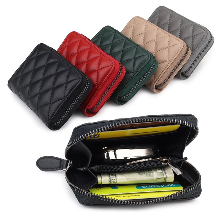 High quality Single Holders purse zipper the fashion most way to carry around money cards and coins men leather card small bu263u