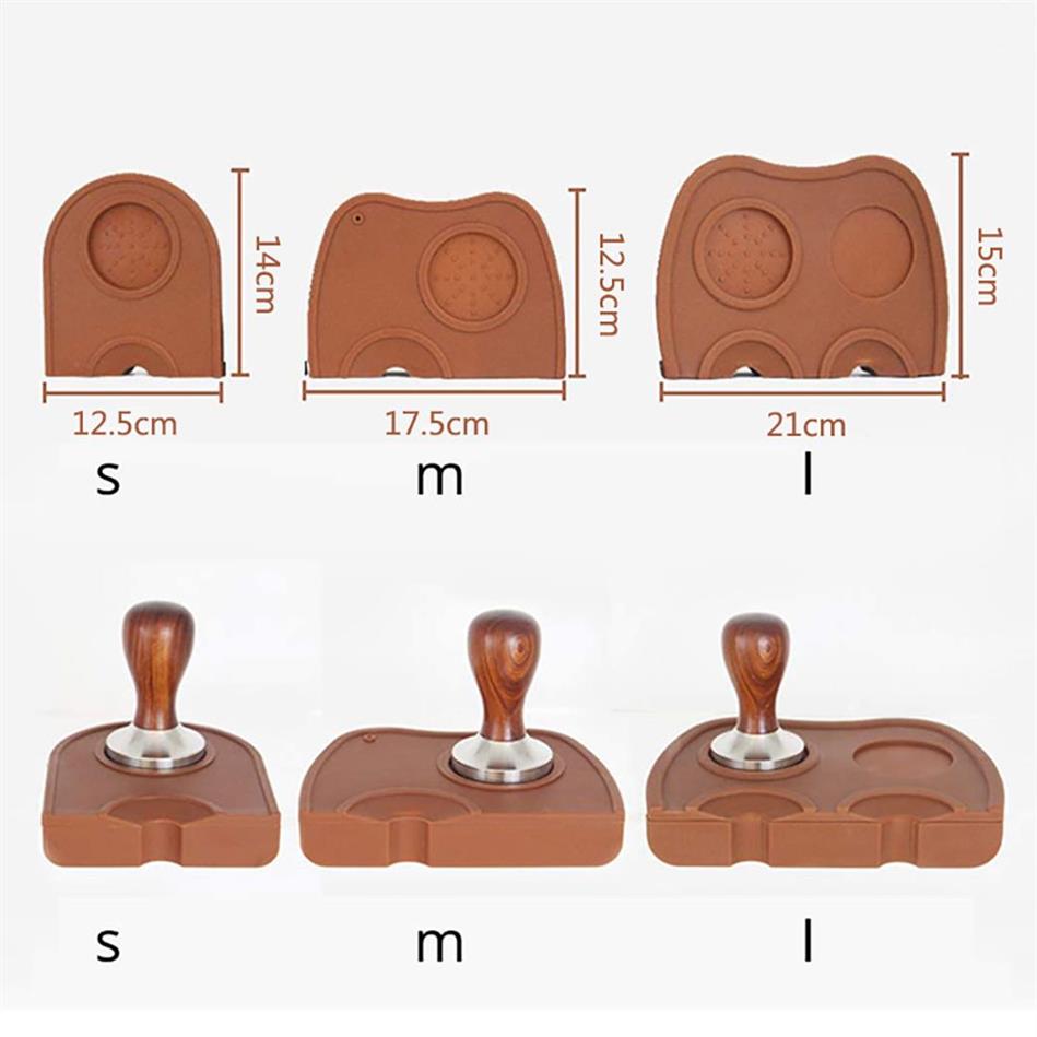 Espresso Coffee Tamper Mat Silicon gummi hörn Slip Resistant Pad Tool Holder Barista Tamping 210309314T