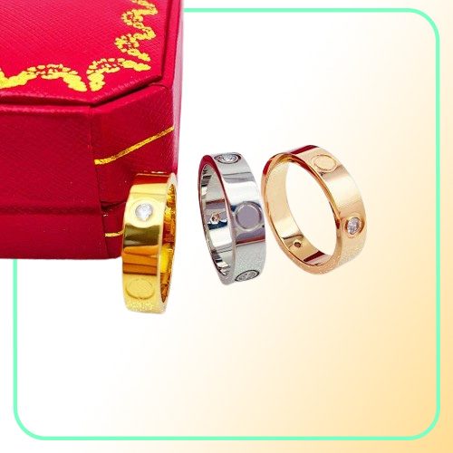 marque de mode 316L Vis en acier inoxydable Love Ring Multicolors Placing pas de style Stone Lovers Bijoux 6 mm de large No Box265D9851079