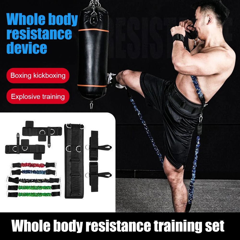 Conjunto de faixas de resistência para treinamento de boxe bungee, aumenta a força explosiva e o equipamento de agilidade para muay thai vôlei 231214