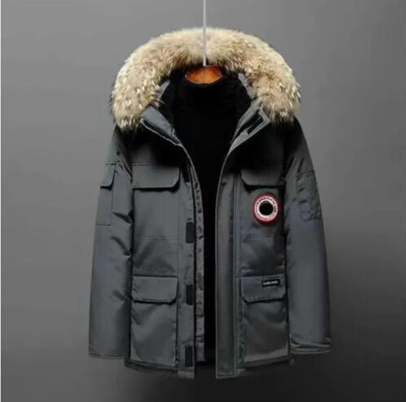 2024 Herrarna Down Coat Jacket Winter Work Jacket Outdoor Thicked Fashion Par Live Goose Down Coat