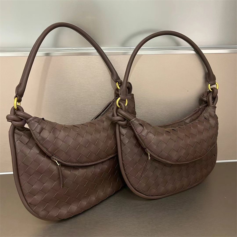 Nuova borsa sotto le ascelle lavorata a maglia in pelle di vacchetta borsa doppia da donna Borsa da donna portatile monospalla alla moda