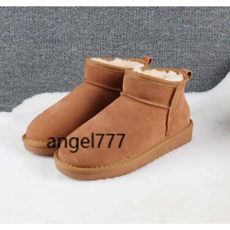 Kürk kadın kar botları 2023hot satış Avustralya Klasik Ultra Mini Süet Shearling Platformu Boot Kadın Kestane Konfor Kış Anti-kayma Tasarımcı Tasarım