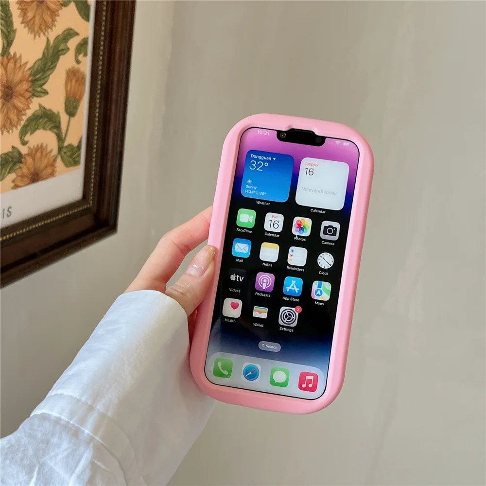 iPhone 15 14 Pro Max 13 12 Apple iPhone을위한 커버 액세서리 11 14 Pro Creative Romatic Gift 3D Shell Case Back 