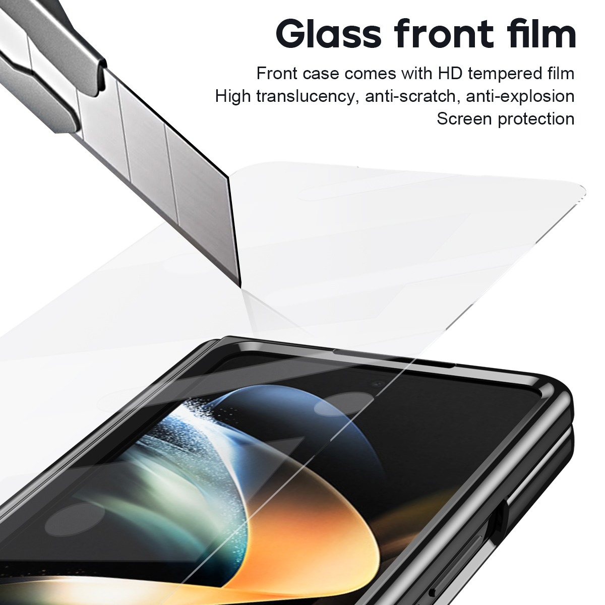 Matt läder för Samsung Galaxy Z Fold 4 5 Fall5 Fallfasfästet Front Glass Film With Pen Slot gångjärn Skyddsskydd