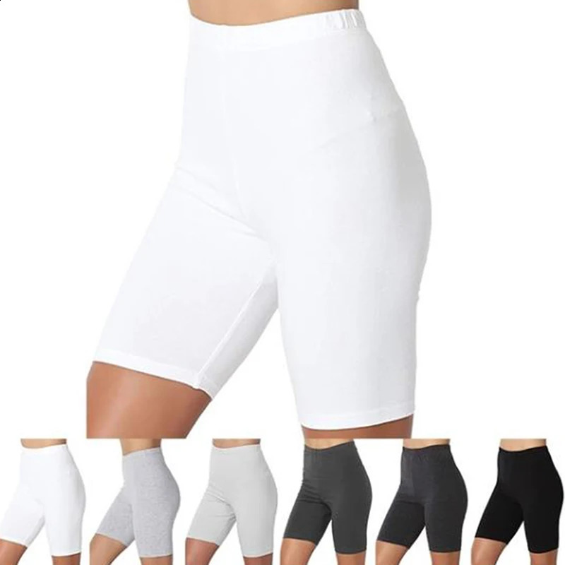 Shorts pour femmes Short élastique pour femme décontracté taille haute ajusté fitness et semelles amincissantes été short noir blanc pur 231214
