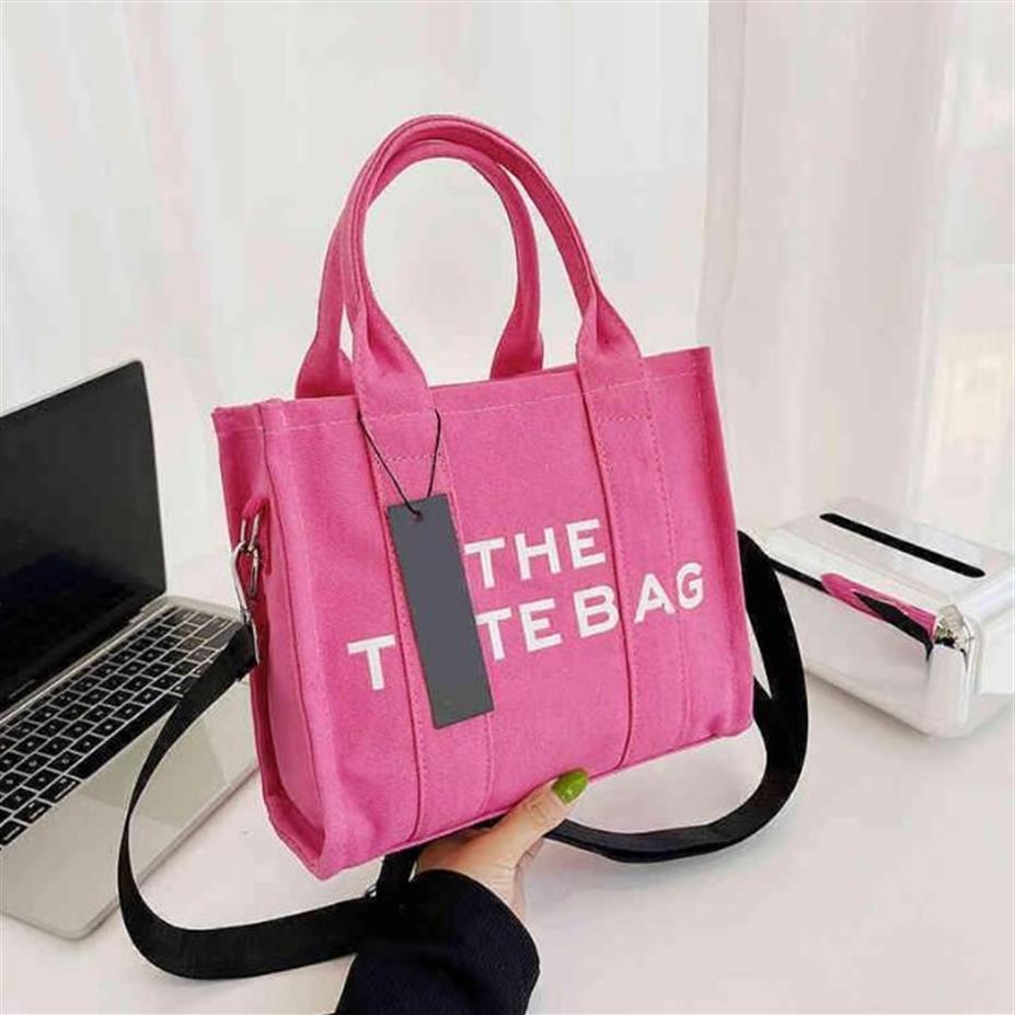 Letter Canvas Tote Borda Biedronda Drukuj wszechstronne jedno ramię w torbie crossbody T0069247W