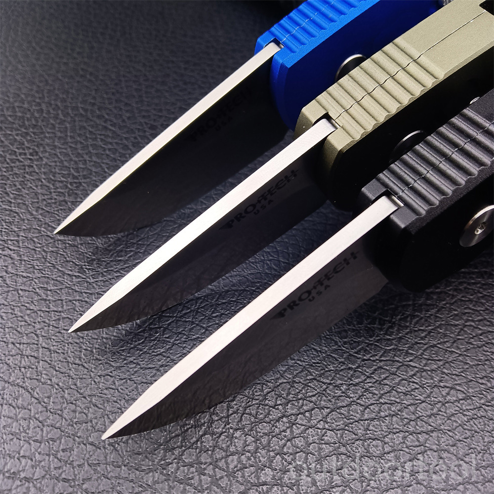 Складной нож Pro-Tech 2203 Calmigo AUTO, 1,96/154 см, атласное простое лезвие, ручки из алюминиевого сплава, мини-карманные уличные ножи EDC для охоты, кемпинга, BM 533 550, многофункциональные инструменты