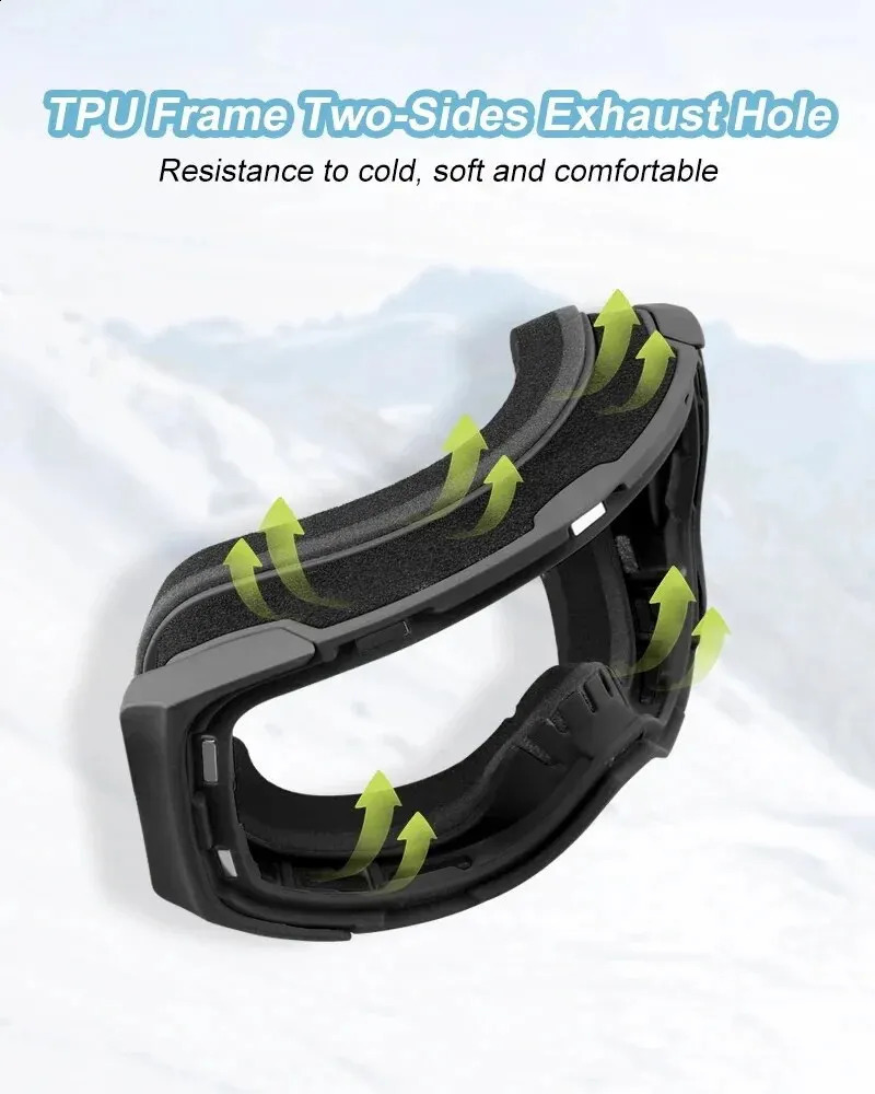 Skibril Skibril Winter Professioneel Magnetisch Dubbellaags Anticondens UV400 Anti-UV Snowboardbril Skimasker met verwisselbare lens 231214