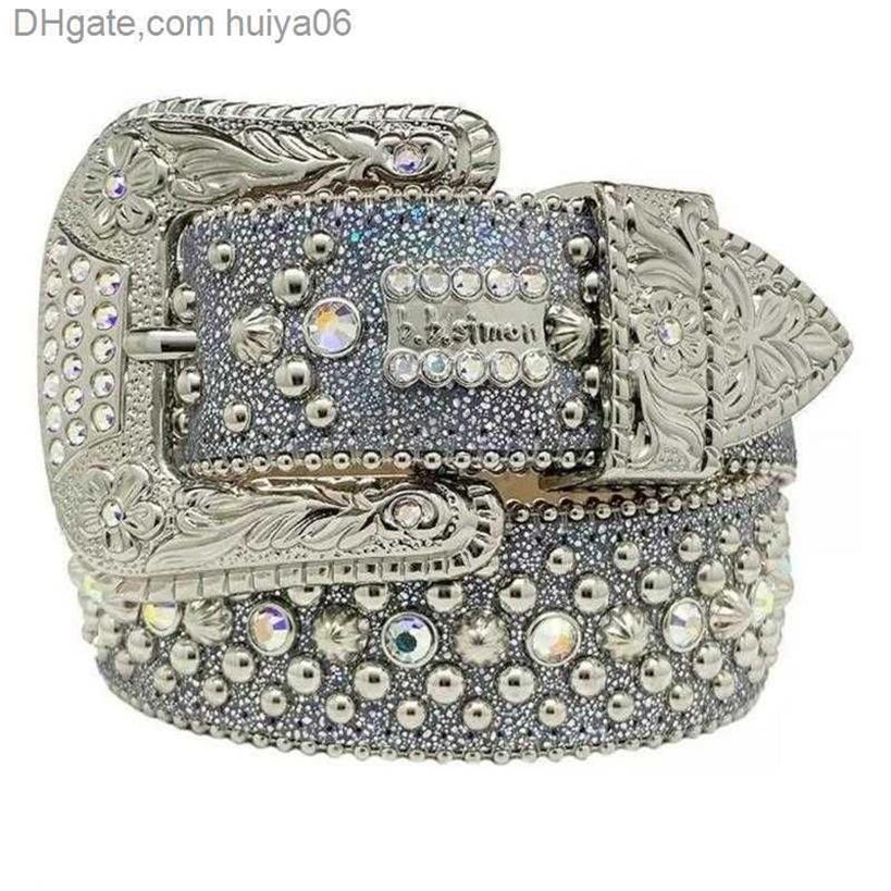 Ceintures de mode pour femmes et hommes, ceinture en strass Bb Simon avec strass scintillants en cadeau, huiya06253y, 2022