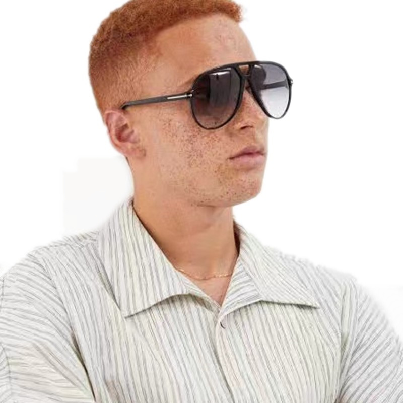 2024 luxTMFN modèle hommes grand pilote lunettes de soleil dégradé UV400 061 64-13-140 planche légère fullrim plaquettes de nez réglables pour lunettes de prescription étui de conception complet