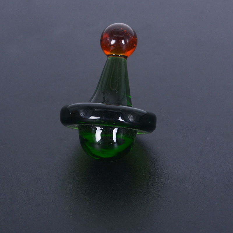 Senaste färgglada UFO -stil tjock glasbubbla kolhydrater 22mm 25mm 30mm filter hatt naglar dabber bongs oljeriggar röker vattenrör handgjorda bong kvarts skålhållare dhl