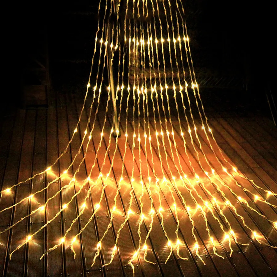 その他のイベントパーティーの供給滝の流星シャワーレインストリングライトクリスマスLEDフェストゥーン2/3/6m LEDホリデーガーランドカーテンのための休日の装飾ライト231214