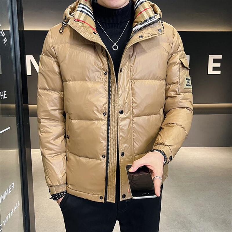 2023 Men's Winter Outdoor Windproof Down Jacket Fashion Men's Casual Hooded Jacket Designer Märke Badge broderad bomullsjacka Luxury Brand dragkedja Down Jacket