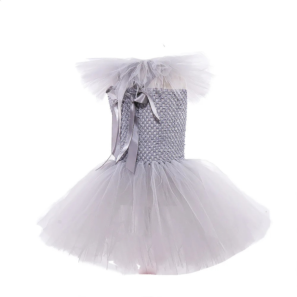 Robes de fille Robe Tutu de clown gris pour filles Carnaval Fille Joker Cosplay Tulle Tenue Enfants Fête Vêtements Effrayants Costume d'Halloween pour enfants 231214