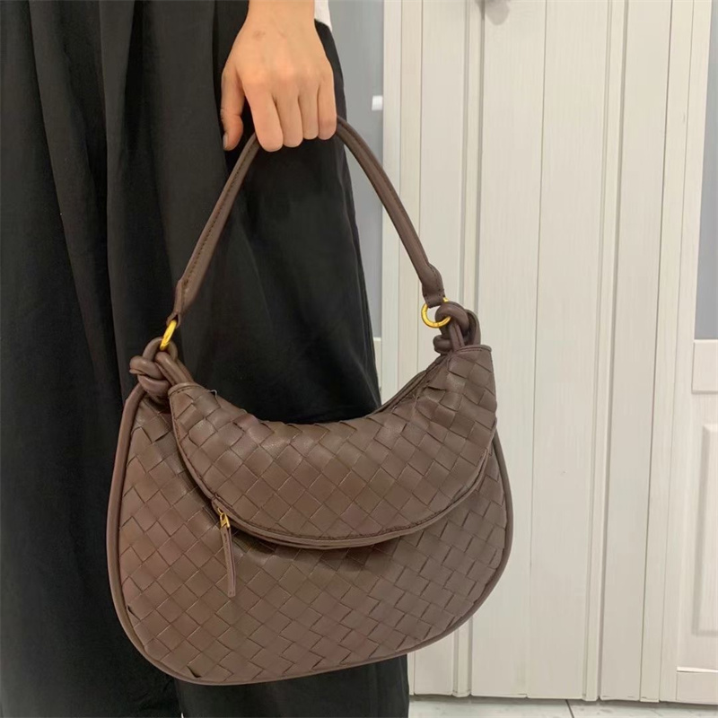 Nuova borsa sotto le ascelle lavorata a maglia in pelle di vacchetta borsa doppia da donna Borsa da donna portatile monospalla alla moda