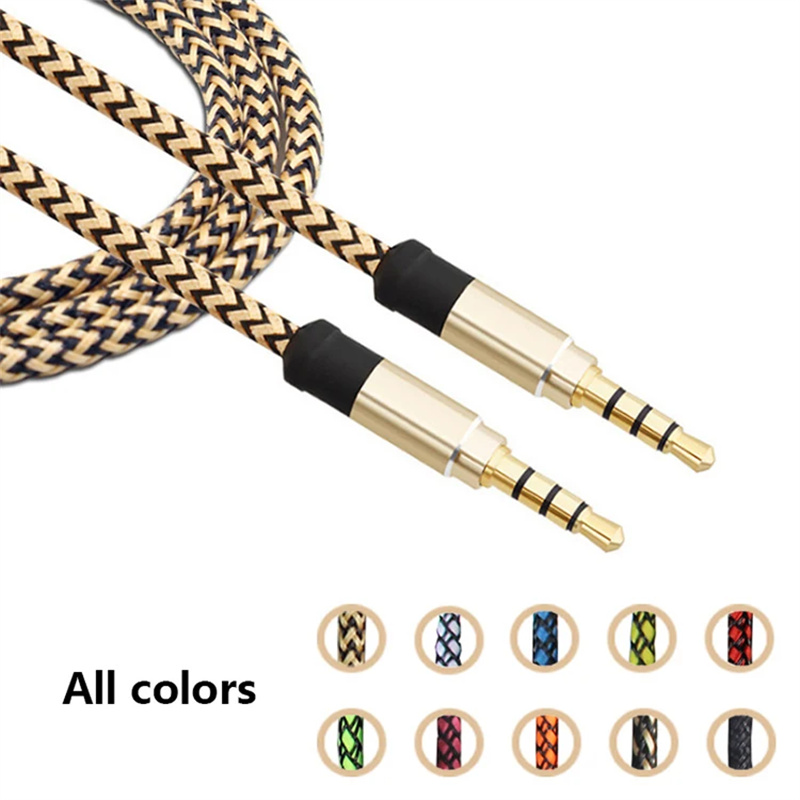 Cavo Aux altoparlante da 3,5 mm a 3,5 mm Jack cuffie da 1,5 m Cavo audio intrecciato in nylon da 3 m