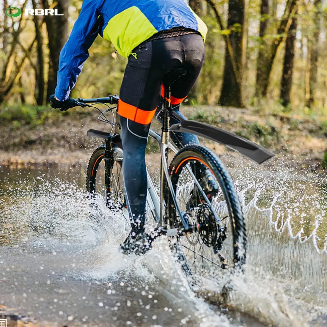 Garde-boue de vélo RBRL Garde-boue de vélo élargi et allongé réglable 24-29'' Garde-boue de vélo de montagne Durable Anti-secousse VTT Ailes à dégagement rapide E Bike 231214