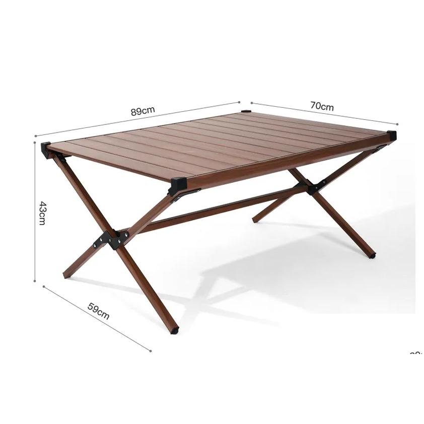 Camp Furniture Aluminum Roll-Top Cam Table Dark Drop Delivery Sports Outdoors Camping Hiking Hiking And Camping Dhpfi