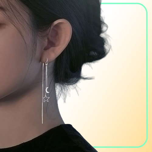 Nieuwe Mode Koreaanse Studs Voor Vrouwen Luxe Ketting Kwastje Oorbellen Retro Zilver Kleur Opknoping Oorbellen 2022 Trend Jewelr2957853