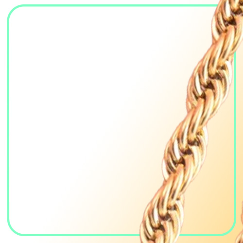 Högkvalitativ guldpläterad repkedja rostfritt stål halsband för kvinnor män gyllene mode ed rep kedjor smycken gåva 2 3 4 51055092