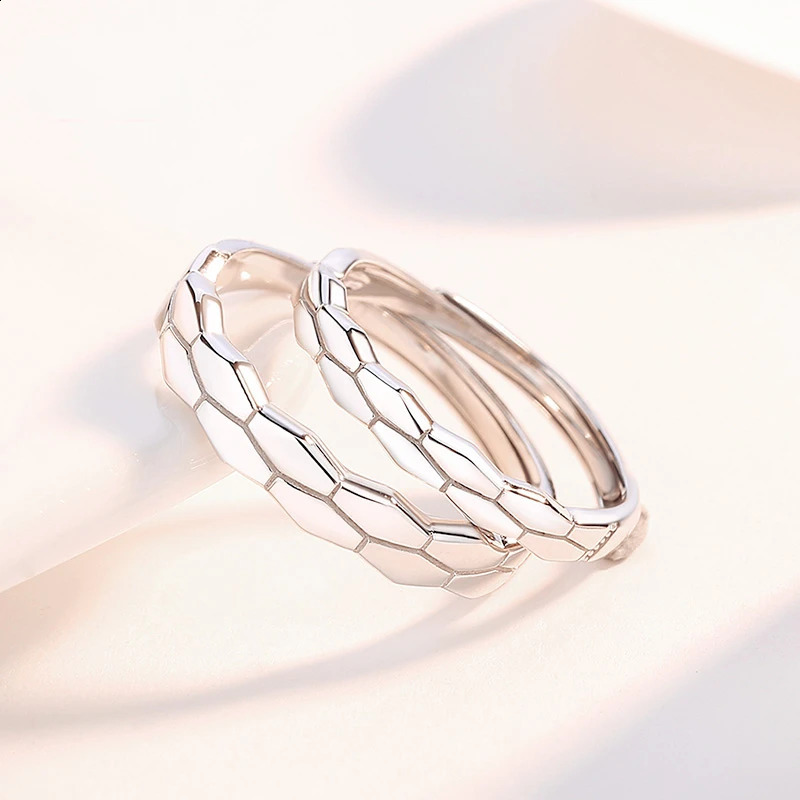 Anéis de casamento anéis de platina para homens e mulheres conjunto de casal casamento pt950 platina moda simples anel móvel ajustável 231214