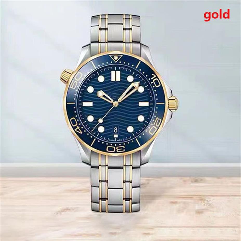 automatic watch for man Limited Men Automatic wrist watches 41mm Mechanical Movement Glass Back Sports Sea Mens Blue Silver Watchs286g