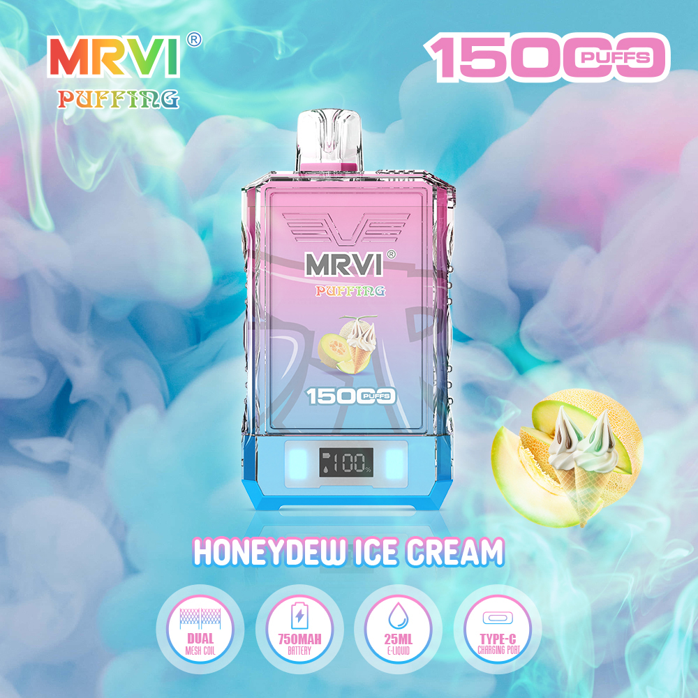 オリジナルのパフ15000 MRVIパフ15K使い捨ての蒸気eタバコストラップデュアルメッシュコイル充電式750mAhバッテリー25mlポッドデジスタルボックスvsラズバーポッコ