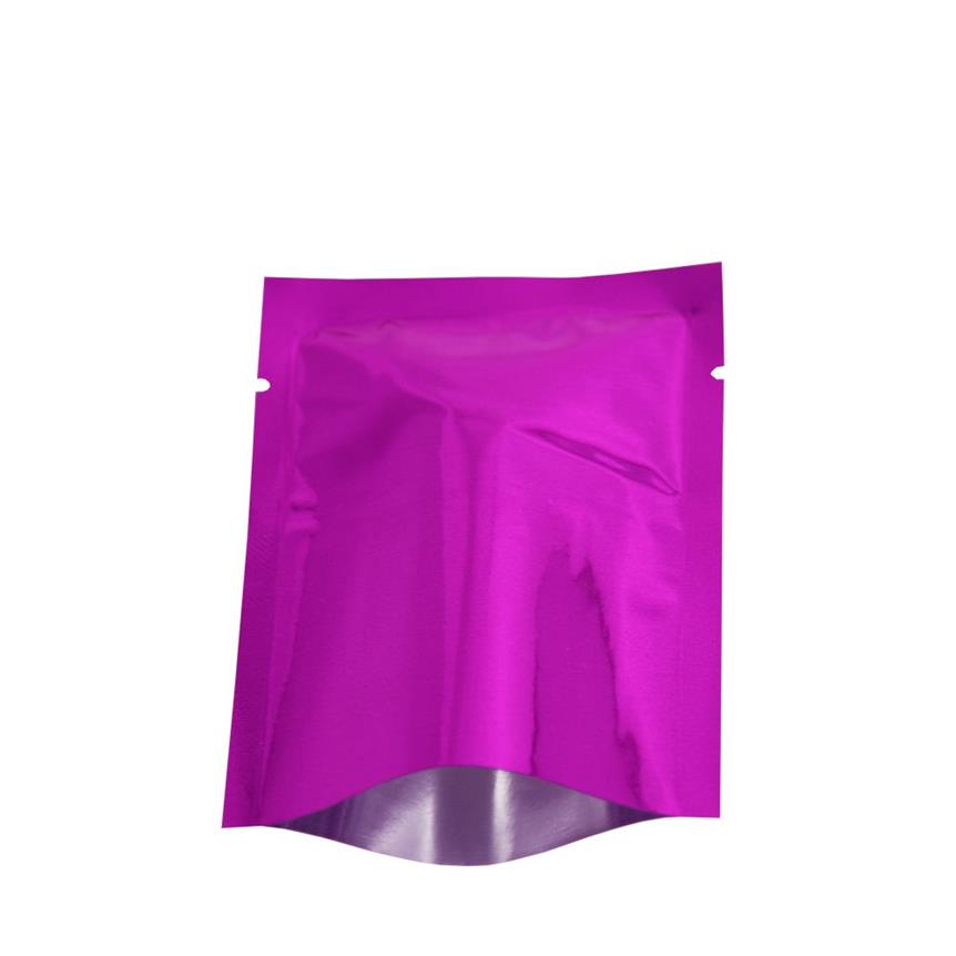 8 12cm Purple Top Open Up Aluminum Foil Packging Bag Heat Seal Tea Snack Food Vacuum Mylar Packing Bag Coffee Pack Stor229H