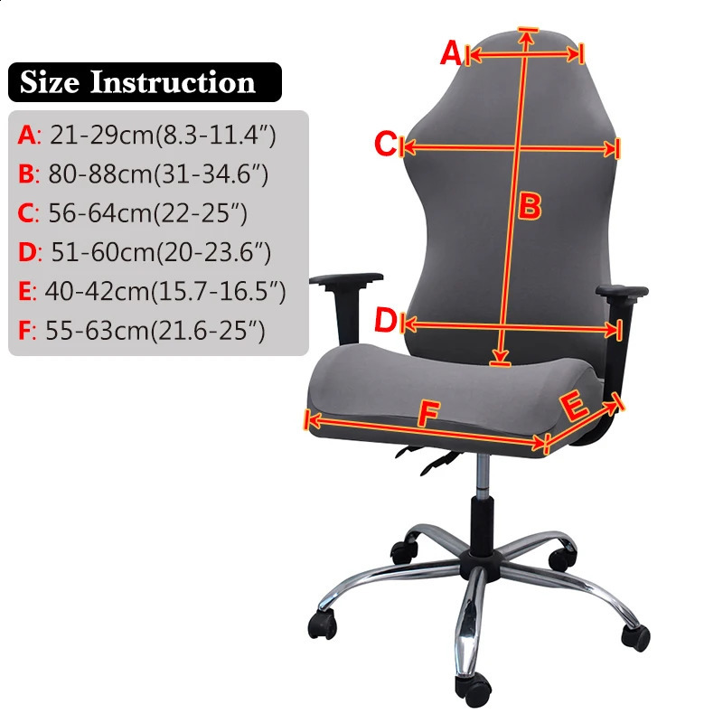 Stuhlhussen 4 Stück Gaming-Stuhlhussen mit Armlehne Spandex Splicover Bürositzbezug für Computer-Sesselschutz Cadeira Gamer 231214