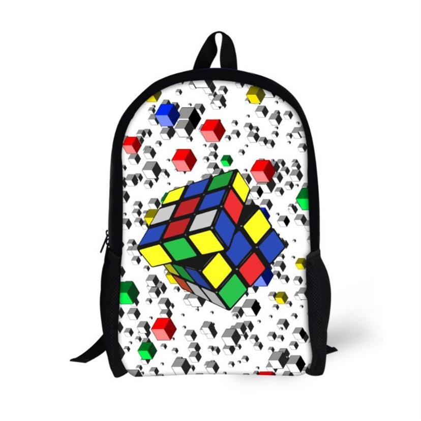 Magic Cube Printing School Tassen voor kinderen Mochila Stijlvolle Book Bags Tiener Girls Bookbag Kids Schoolbagsumka2561