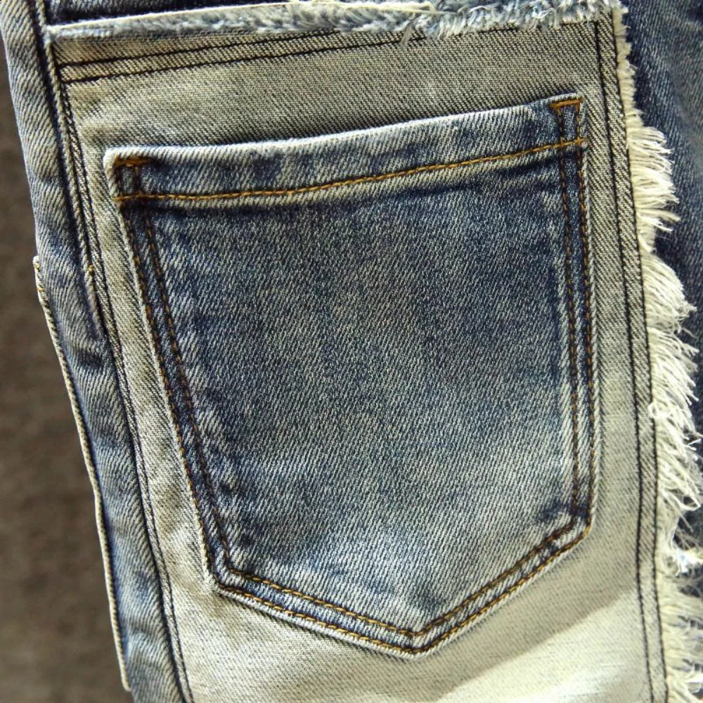 Herrenjeans 2023 Männer Denim Jeans gerade getragen Loch Europa und Amerika klassische alte Hosen Pantalones Homme Y2K Streetwear Cargo 231214