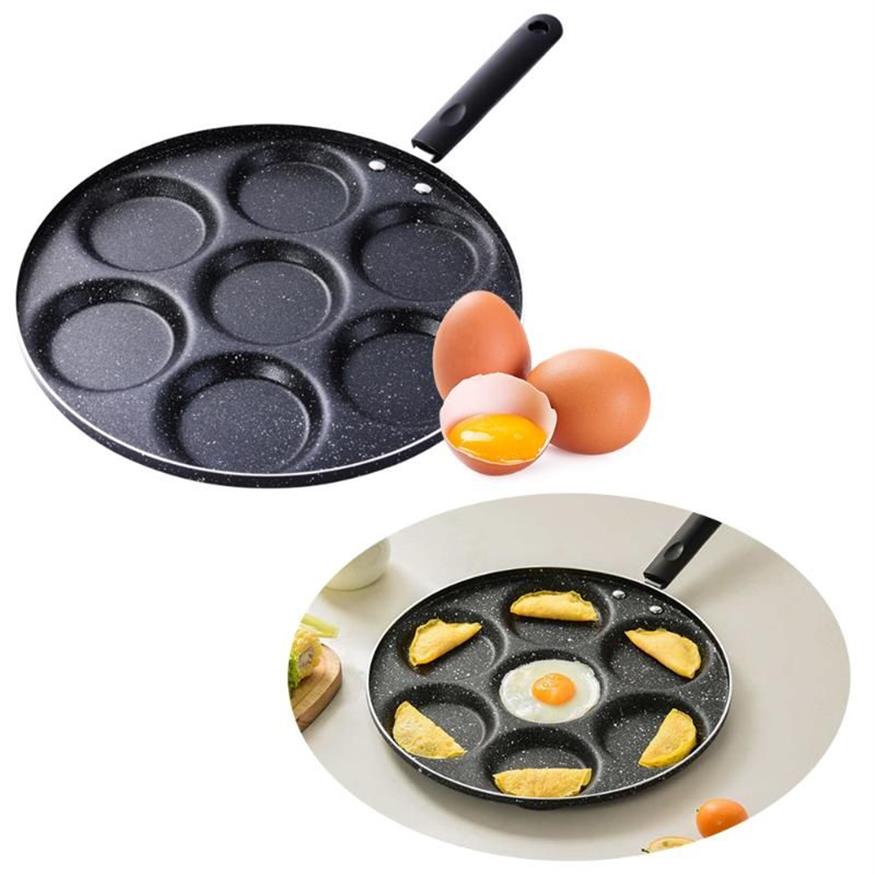 Pannor 7 hål stekkruka slitsträckt värmebeständig äggpannkaka biffpanna matlagning skinka frukost maker kök accessoarer220p