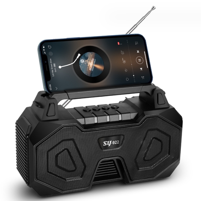 Esporte ao ar livre portátil solar recarregável alto-falante bluetooth rádio fm alto-falante sem fio suporte do telefone móvel