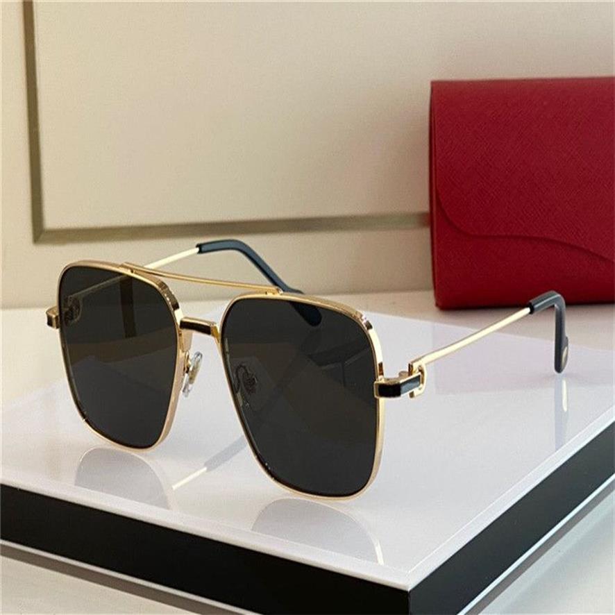 新しいファッションデザインサングラス0388SスクエアKゴールドフレームクラシックシンプルなスタイル用汎用夏の屋外UV400保護メガネWit2990