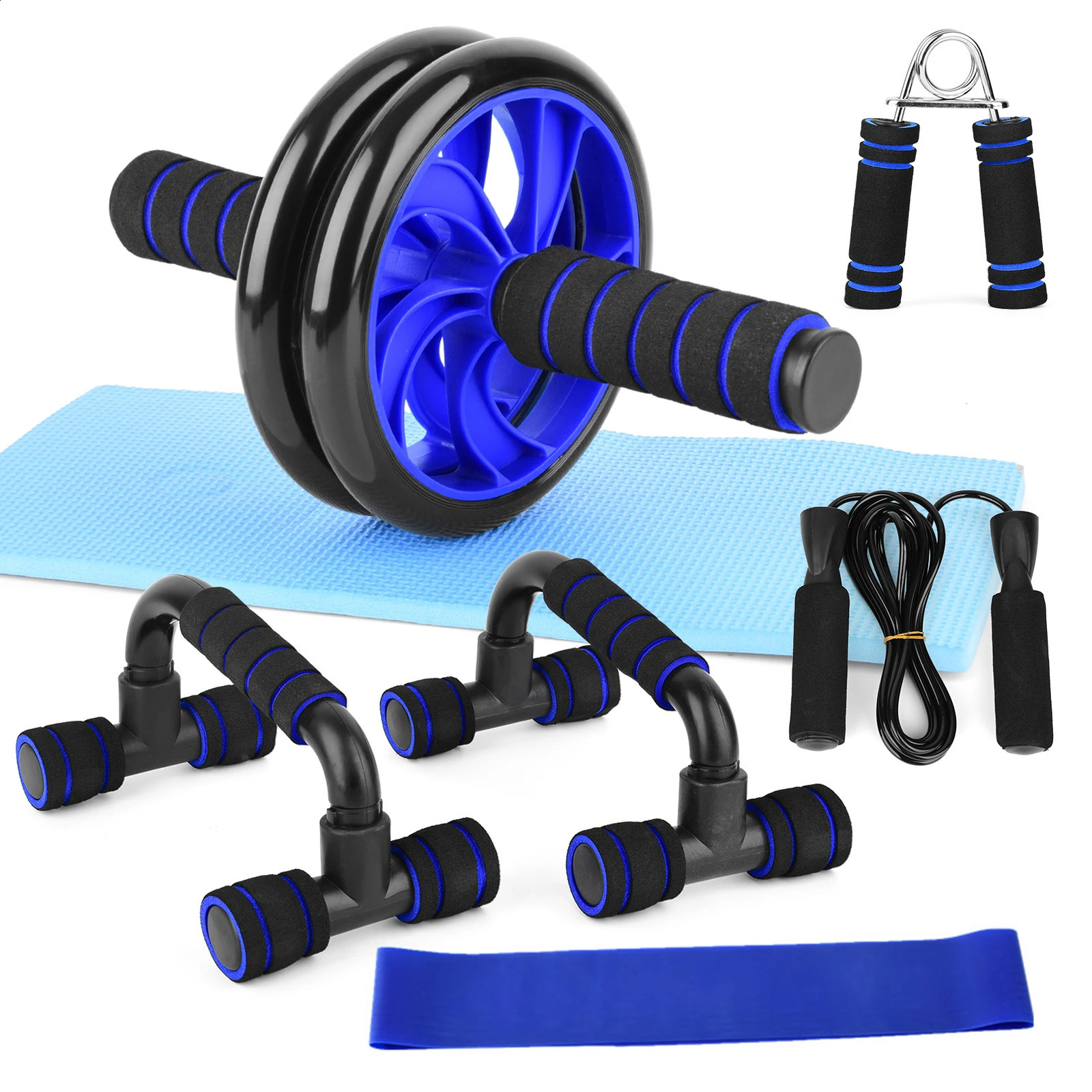 AB Rollery Roller Fitness Zestaw fitness z batonami pushup podkładka Kolanowa ROPE ROPE ROCE Chwytak oporowy 231214