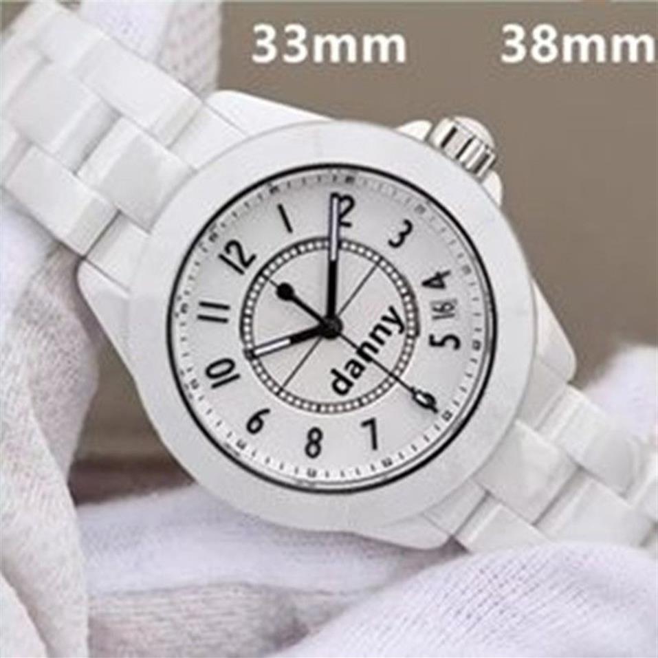 H0968luxurious ceramics designer wristwatch Ladies diamond Quartz Movement watch Women 33mm Men 38mm water resistant wristwatches 236Y