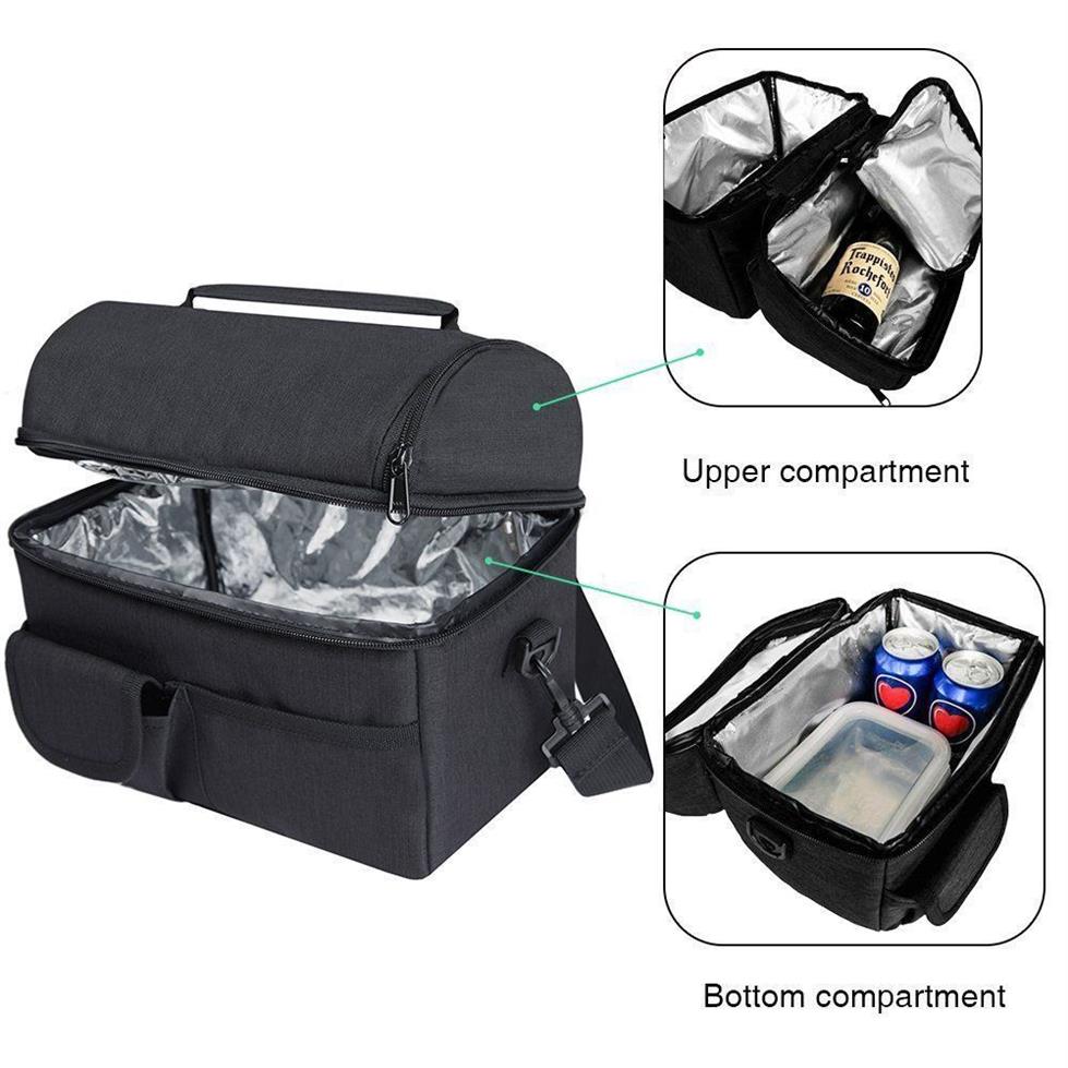 Insulated Thermal Bag Women Men Multifunctional 8L Cooler And Warm Keeping Lunch Box Leakproof Waterproof Black Y200429239I