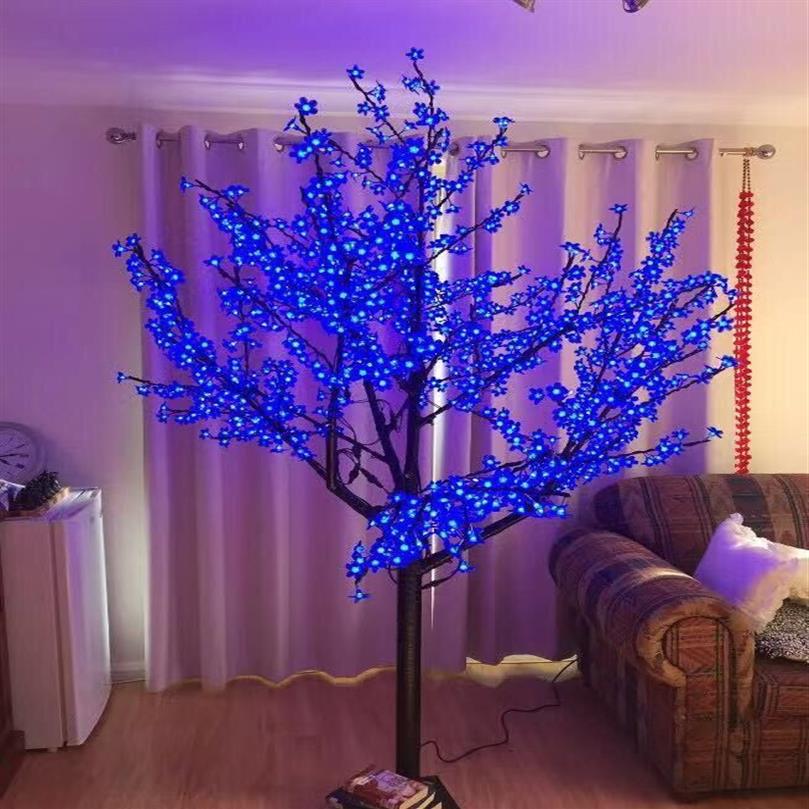 2m 6 5ft LED 전구 높이 LED 인공 체리 꽃 나무 라이트 크리스마스 트리 라이트 110 220Vac 방수 야외 사용 270E