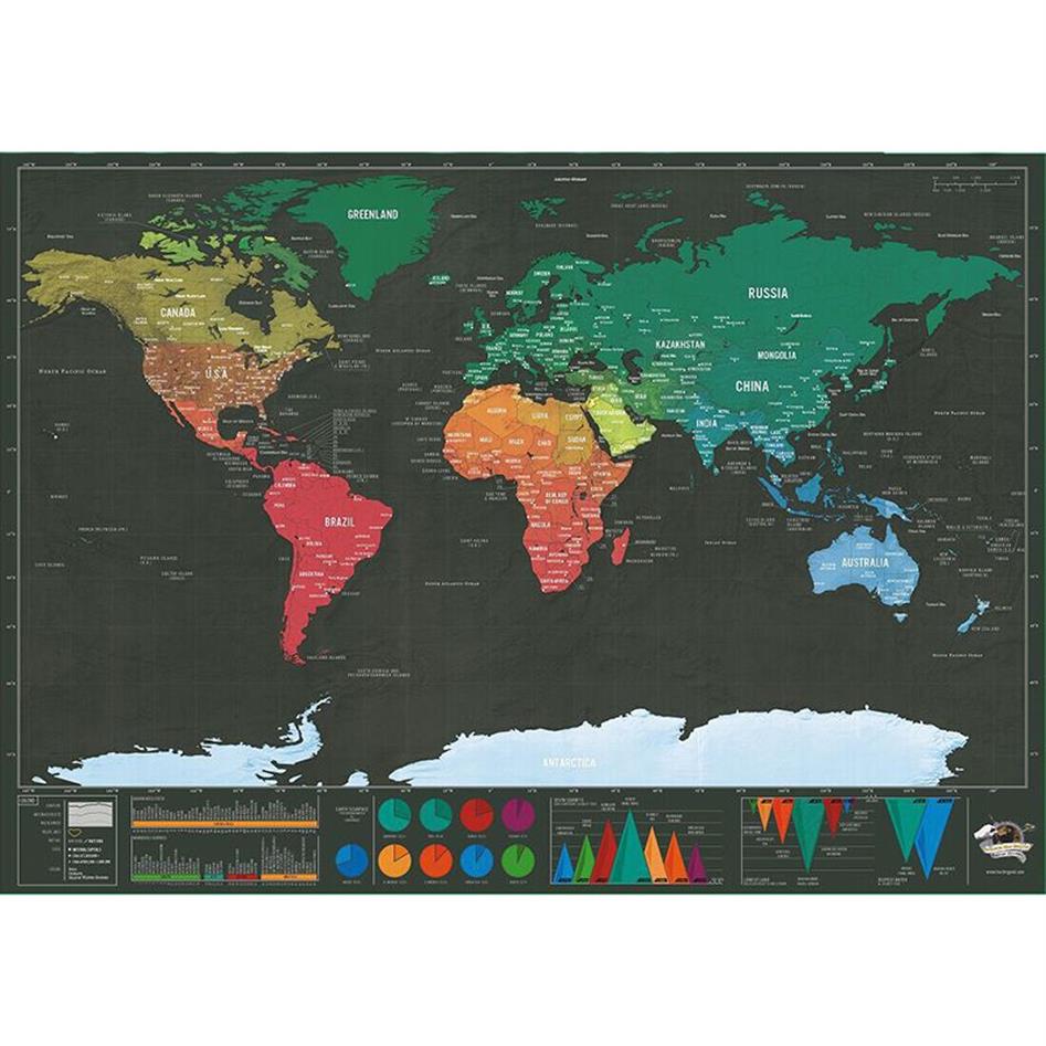 Adesivo colorato grattabile Bonus aggiunto Mappe di avventure viaggiatori facili da grattare Regalo personalizzato1293D