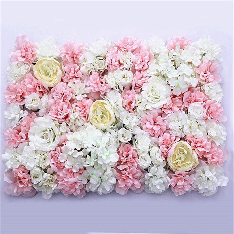 40 x 60 cm künstliche Blumenwanddekoration Straßenführung Blumen gefälschte Hortensie Pfingstrose Rosenblume für Hochzeitsbogen Dekor Flores Kranz2232