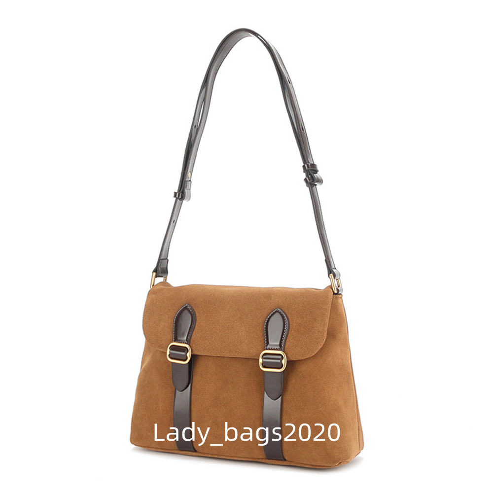 ETTE Tas Postbode Suède Okseltassen Korea Niche Ette Handtassen Dames Portemonnee Koeienhuid Grote Capaciteit Messenger Maillard Handtas Riem Schoudertas Crossbody Tas